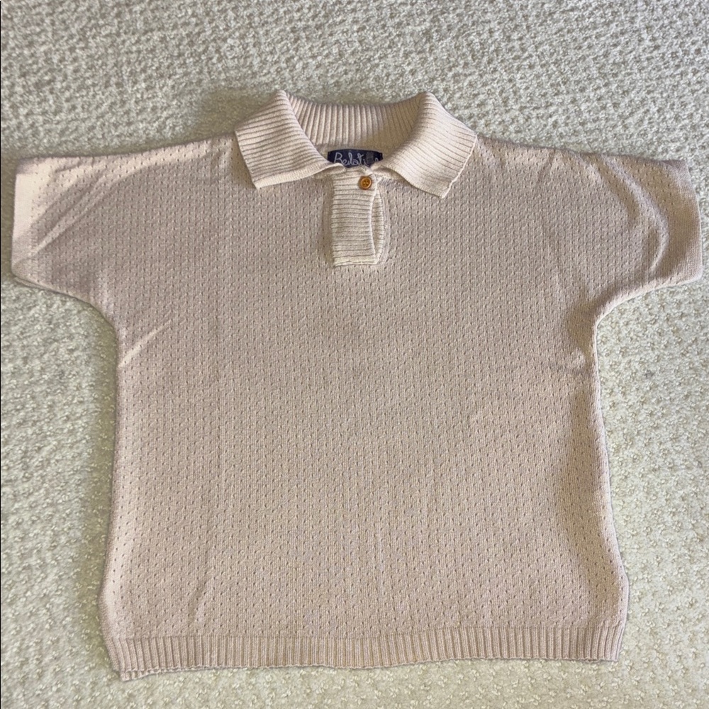 Belati Short Sleeve Polo Knit Sweater